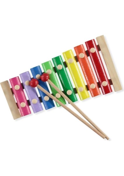 Ahşap Ksilofon 24 cm, Eğitici ve Eğlenceli Müzik Çalgısı, 1+ Yaş