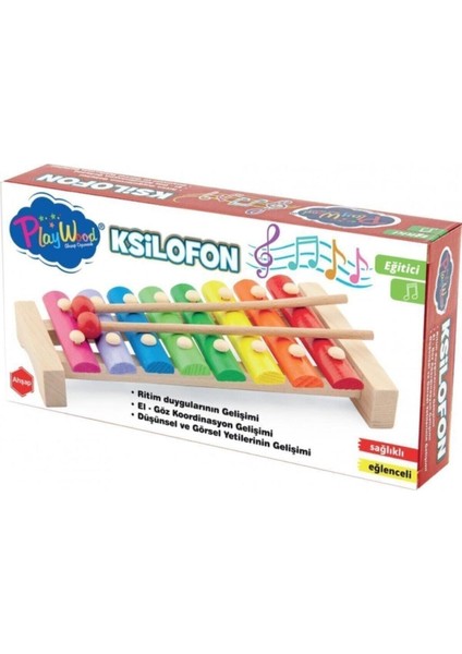Ahşap Ksilofon 24 cm, Eğitici ve Eğlenceli Müzik Çalgısı, 1+ Yaş fiyatları