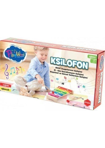 Ahşap Ksilofon 24 cm, Eğitici ve Eğlenceli Müzik Çalgısı, 1+ Yaş modelleri