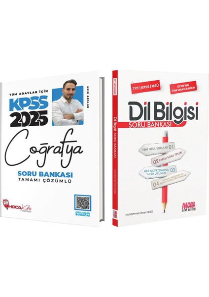 Kpss Coğrafya ve Dil Bilgisi Soru Bankası Seti 2 Kitap