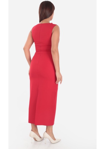 Çiçek Aksesuar Detaylı Büyük ve Küçük Beden Uzun Elbise indirimleri