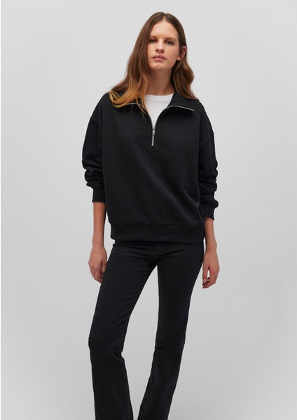 Yarı Fermuarlı Siyah Basic SWEATSHIRT1S10143-900