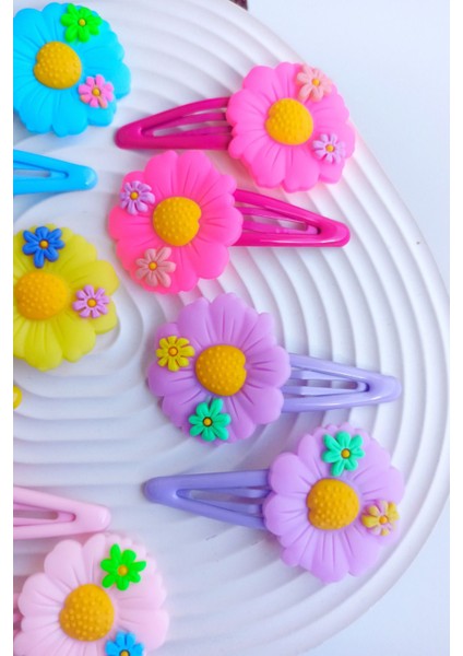 Renkli Papatya Çıtçıt Toka 1 Çift (2 Adet ) modelleri