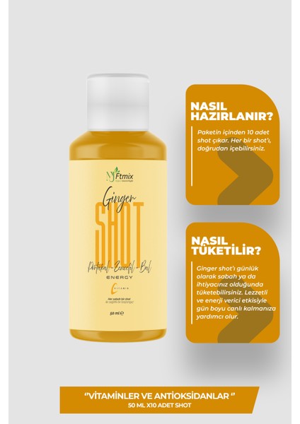 Ginger Shot Energy 10 Adet 50 ml