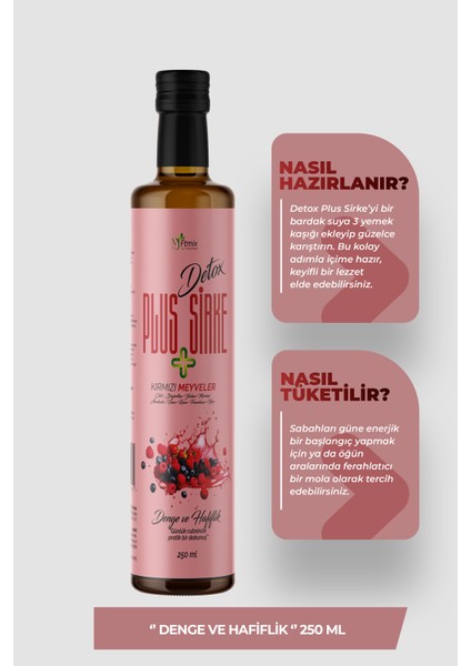 Detox Plus Sirke Kırmızı Meyveler Içeriğiyle 250ML
