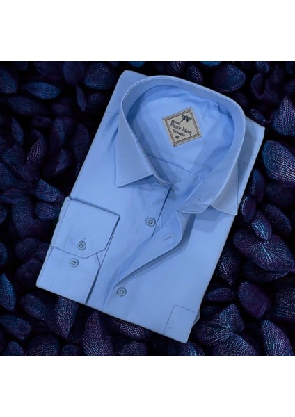 Kışlık Pamuklu Oxford Uzun Kollu Erkek Gömlek (Regular Kalıp)