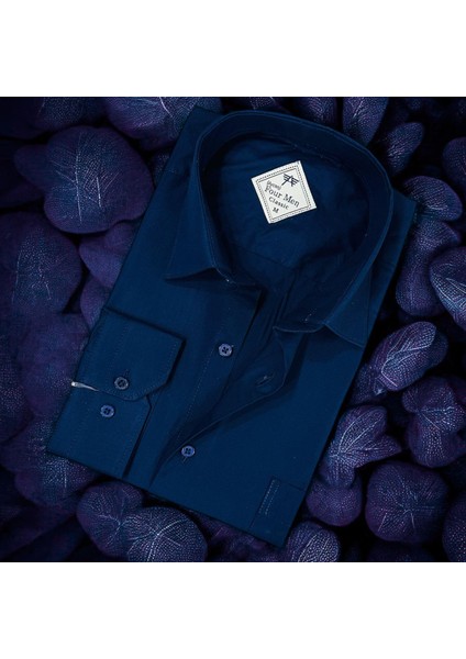 Kışlık Pamuklu Oxford Uzun Kollu Erkek Gömlek (Regular Kalıp)