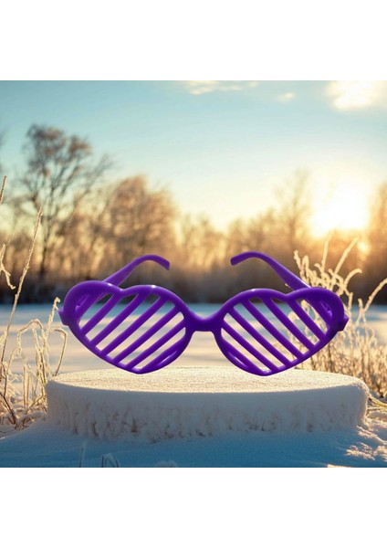 Christmas Party Purple Glasses Kalpli Mor Parti Gözlüğü Mor Panjur Gözlük Mor Yılbaşı Parti Gözlüğü