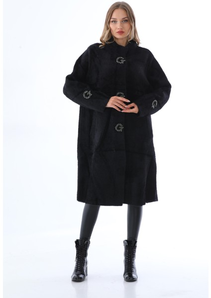 Italyan Pula Taş Detaylı Uzun Angora Kaban (120 Cm) fiyatları