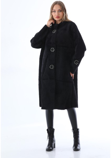 Italyan Pula Taş Detaylı Uzun Angora Kaban (120 Cm) modelleri