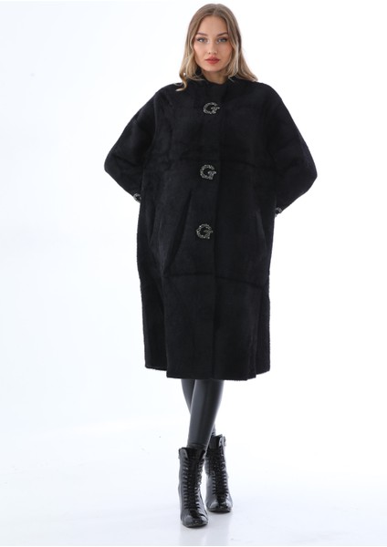 Italyan Pula Taş Detaylı Uzun Angora Kaban (120 Cm) fırsatları