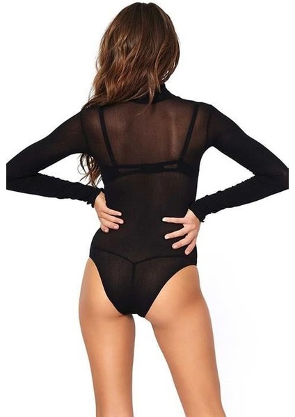 Kadın Siyah Uzun Kollu Transparan Body fiyatları