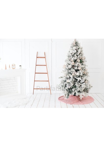 Yılbaşı Lüks Çam Ağacı Altlığı Peluş Toz Pembe Retro Noel Ağaç Altı Örtüsü Ebat Seçenekli Seçiniz