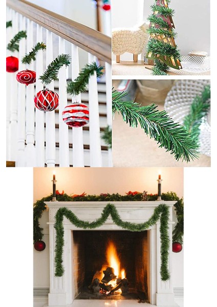 5 Metre Yılbaşı Yeşil Garland Çam Dalı Uzun Çam Ağacı Dekor Süs 5mm Boş Kapı Süsü fiyatları