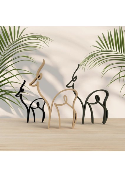 3 Adet Yılbaşı Geyik Figürü