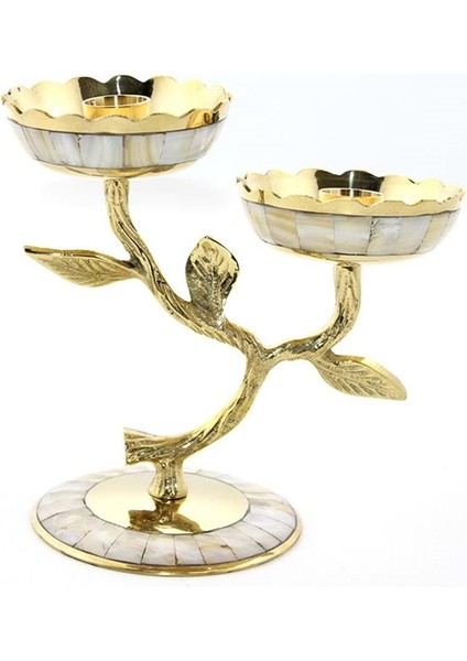 Pirinç Sedefli 2'li Şamdan fiyatları