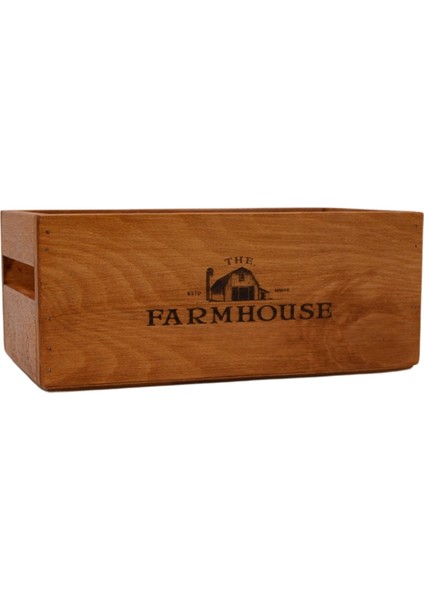 Farmhouse Ahşap Organizer 25 cm x 16 cm Genişlik, 9 cm Yükseklik Çok Amaçlı Düzenleyici Suya Dayanıklı