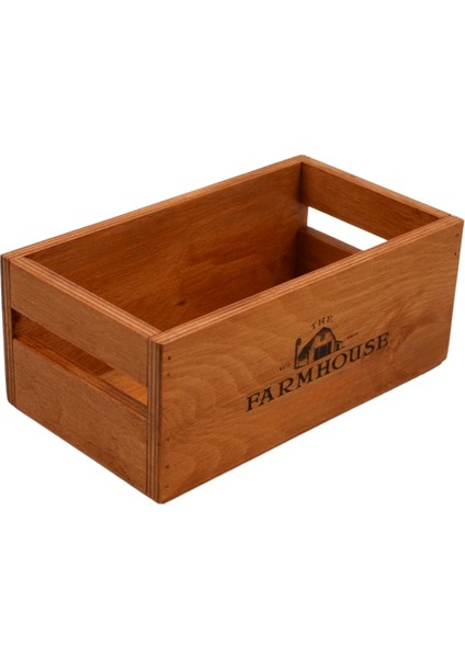 Farmhouse Ahşap Organizer 25 cm x 16 cm Genişlik, 9 cm Yükseklik Çok Amaçlı Düzenleyici Suya Dayanıklı