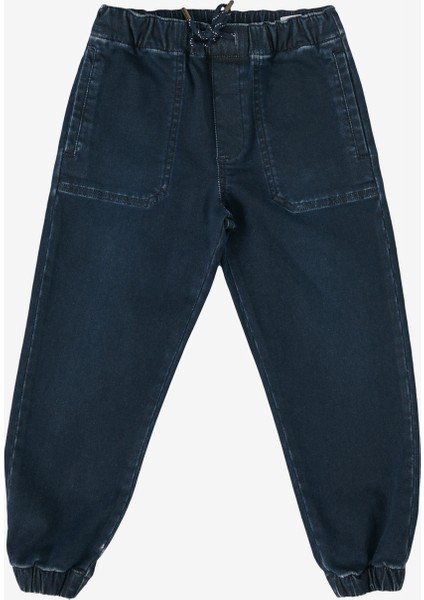 Regular Fit Normal Kesim Normal Bel Dar Paça Mavi Çocuk Jogger Pantolon
