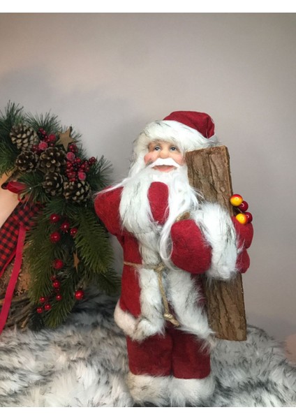 Yılbaşı Noel Baba Figür 30CM Odunlu