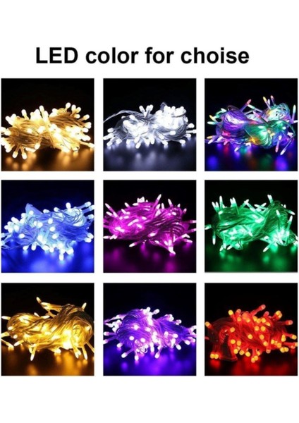 10MT Rgb 100 LED Fişli Noel Parti Yılbaşı Ağaç Dekoratif Aydınlatma Lambası Animasyonlu Süsleme modelleri