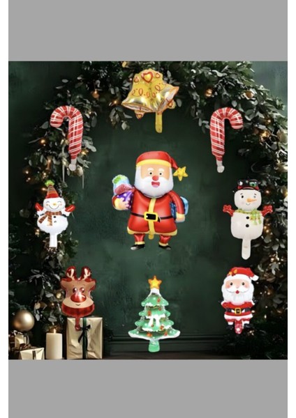Noel 9'lu Set Folyo Balon modelleri