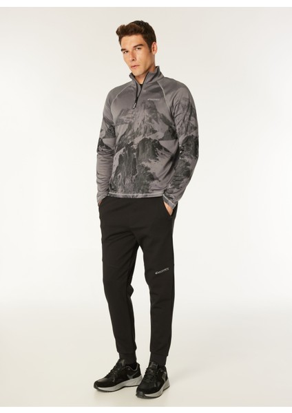 Antrasit Erkek Fermuarlı Yaka Basic Fit Desenli Uzun Kollu T-Shirt D4WM-TST3998 fiyatları