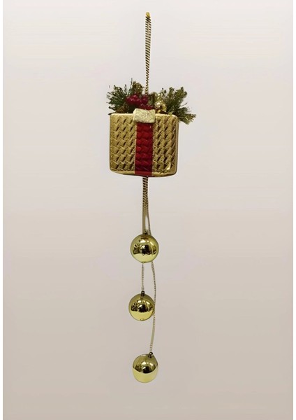 Yılbaşı Noel Süsü Lüks Simli Hediye Paketli Toplu Altın 70 cm
