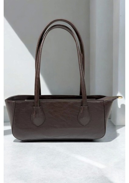 Vanilia Kahve Cilt Retro Pinterest Kadın Omuz Çantası