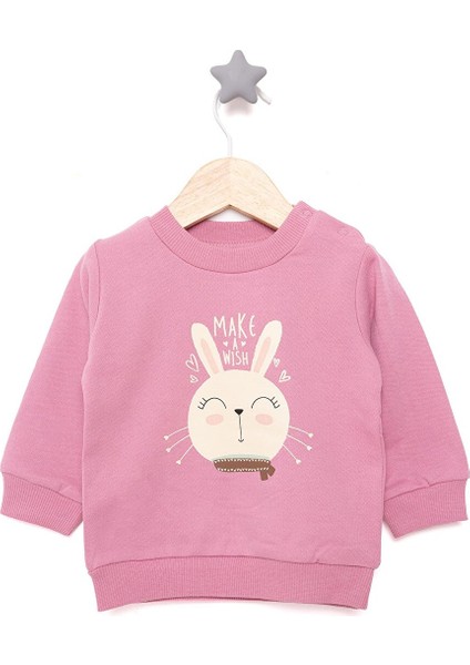 HelloBaby Basic Az Şardonlu Tavşan Desenli Sweatshirt Kız Bebek