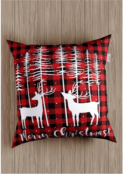 Kırmızı ekose süet kırlent kılıfı, yılbaşı temalı, şık ve rahat dekorasyon ürünü fiyatları