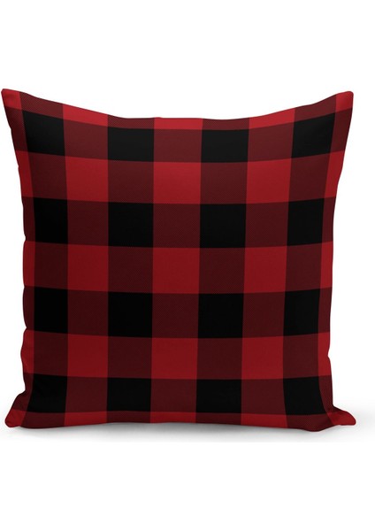 Yılbaşı Ekose Serisi Çift Taraflı Dijital Baskılı Kırlent Kılıfı