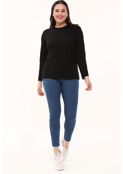 Kadın Büyük Beden Bisiklet Yaka Mevsimlik Viskon Penye Body fırsatları