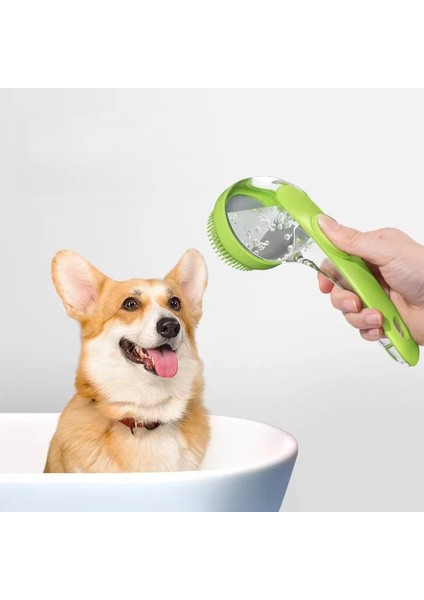Hazneli Silikon Kedi Ve Köpek Yıkama Fırçası | Evcil Hayvan Banyo Köpüren Fırça