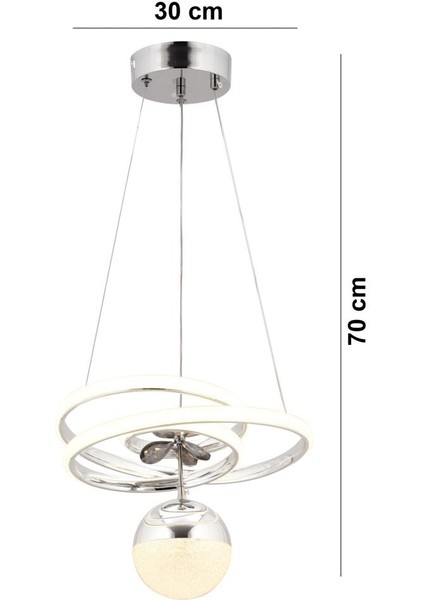 Istanbul Avize Diana Ledli Üç Renk Gümüş Lüx Modern Avize modelleri