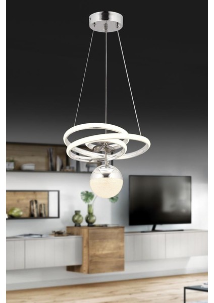 Istanbul Avize Diana Ledli Üç Renk Gümüş Lüx Modern Avize indirimleri