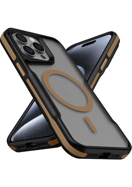 iPhone 14 Pro Max Kılıf Magsafe Özellikli Renkli Kenarlı ve Airbag Şeritli Lamer Kapak