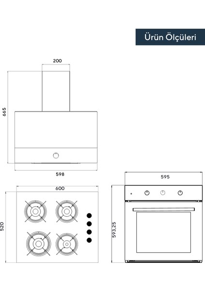 Home Siyah Cam Ankastre Set