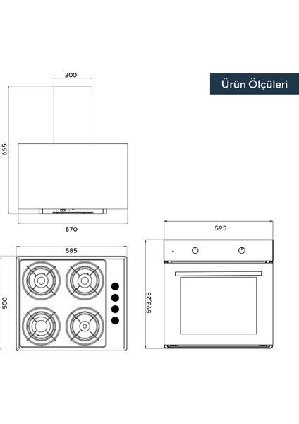 Dinamik Siyah Ankastre Set (B66 S2 + KO-410 BF + DA6-833)