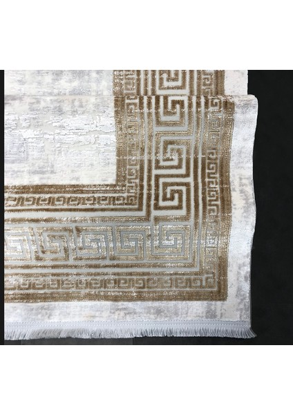 Victoria Koleksiyonu Viskon Akrilik Dokuma Lüks Saçaklı Halı 6004 Gold fiyatları