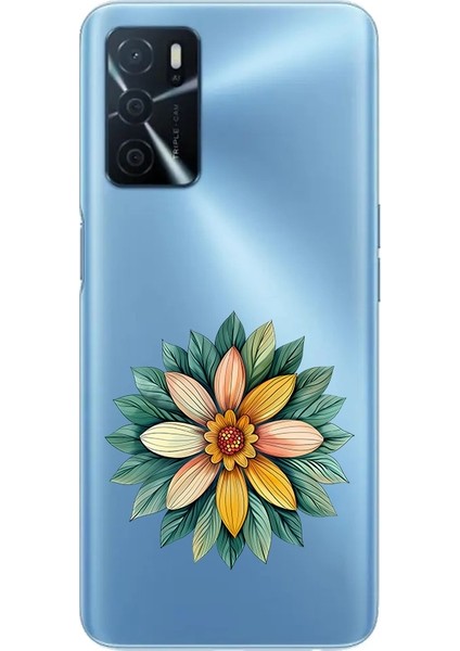 Oppo A16 Uyumlu Çiçek Mandala Desenli Silikon Kılıf