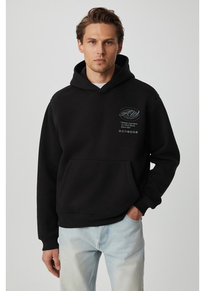 Legandary Erkek Yumuşacık Siyah Sweatshirt