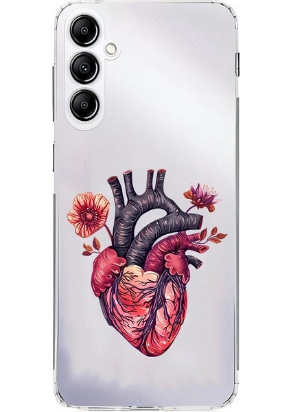 Samsung Galaxy A14 Uyumlu Çiçek Kalp Desenli Silikon Kılıf