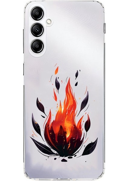 Samsung Galaxy A14 Uyumlu Ateş Alevi Desenli Silikon Kılıf