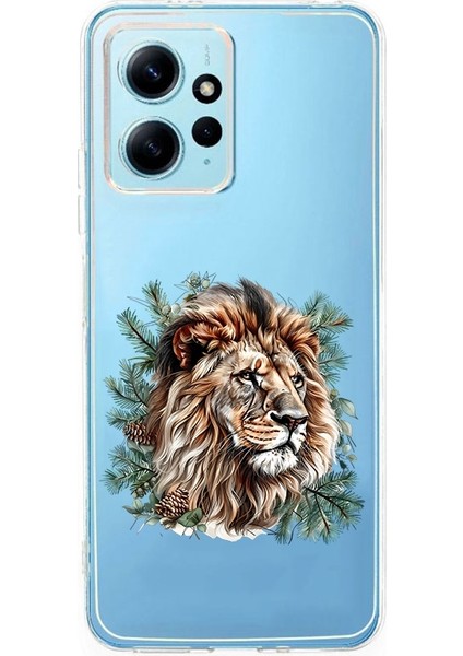 Xiaomi Redmi 12 Uyumlu Yüce Aslan Desenli Silikon Kılıf