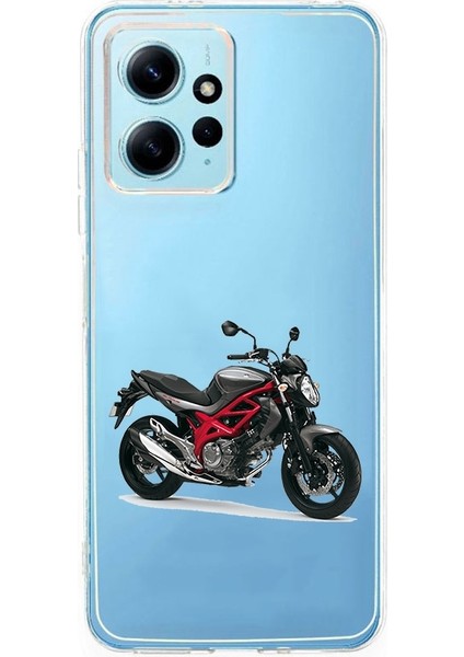 Xiaomi Redmi 12 Uyumlu Şık Motosiklet Desenli Silikon Kılıf