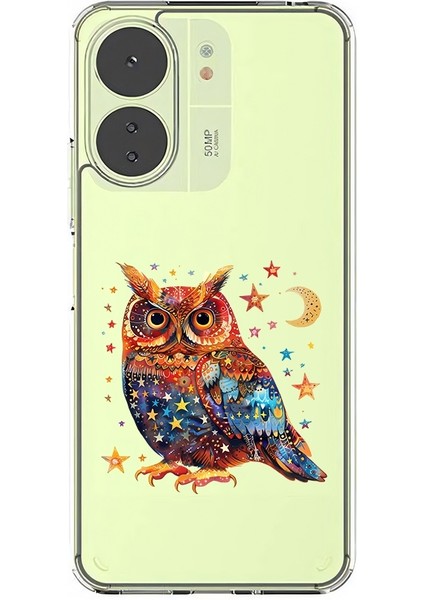 Xiaomi Redmi 13C Uyumlu Yıldızlı Baykuş Desenli Silikon Kılıf