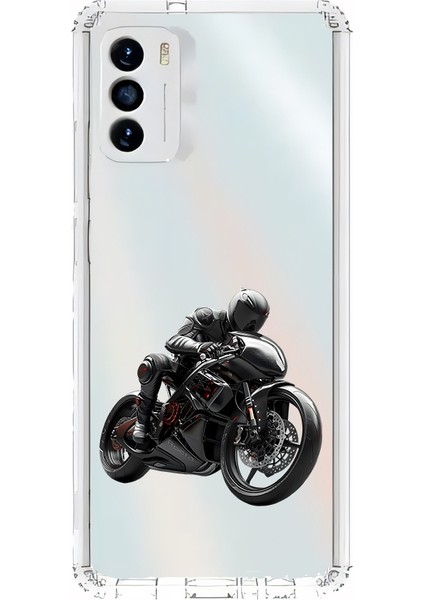 Reeder S19 Max Pro S Uyumlu Siyah Motosiklet Desenli Silikon Kılıf