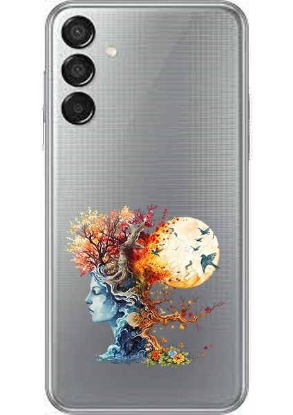 Samsung Galaxy M15 Uyumlu Ağaç Kadın Desenli Silikon Kılıf