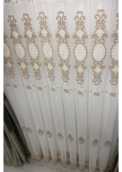 Üst Kalite Tt Zemin Nakışlı (1/3 Sık Pile) Tül Perde fırsatları